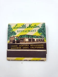 Lucille Norton Restaurant Sherman Oaks California Full Feature Matchbook - Picture 1 of 3