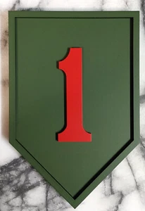 8" Army 1st Infantry Division "The Big Red One" SSI Insignia Plaque Fort Riley - Picture 1 of 3