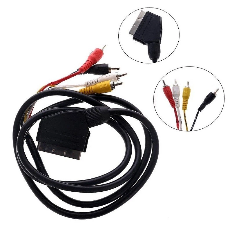 CABLE SCART EUROCONECTOR MACHO A 4 RCA MACHO DE 1,5 m. AUDIO VIDEO - Imagen 1 de 2