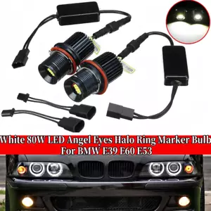 Lampada luce di posizione bianca Angel Eyes marcatore 80 W per BMW E39 E63 E65 E53 X5 E83 X3 E87 - Foto 1 di 11
