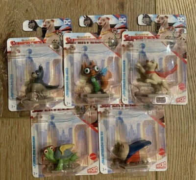 DC Comics Super Pets League 5 Figure Set WB Mattel Micro Collection Krypto Ace - Image 1 of 4