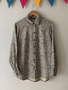 JD Williams Full Button Shirt Blouse UK 16 Leopard Print Soft Viscose (35) - Picture 1 of 9