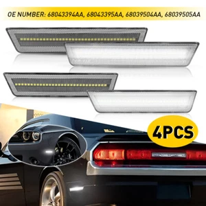 Bumper Side Marker Lights Clear Lens Front&Rear For 2008-2014 Challenger Dodge - Picture 1 of 17