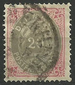 Estampillas de Dinamarca: 1875-9 20º rosa y gris SC31 usadas.  - Imagen 1 de 2