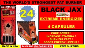 24 CARDS BLACK JAX EXTREME ENERGY FAT BURNER INCREASE STAMINA (96 Capsules) - Picture 1 of 1