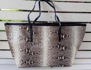 GENUINE PYTHON SKIN HANDBAG NATURAL COLOR - Picture 1 of 2