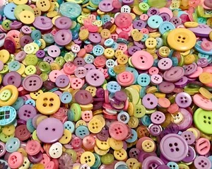 50 Easter Spring Pastel Baby Mix Buttons Assorted Sizes Bulk Lot Aussie Seller - Picture 1 of 4