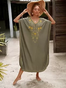 Beach Cover Ups Seaside Vacation Long Skirt Bikini Swimsuit Sun Protection Outsi - Picture 1 of 7