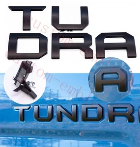 Matte Black Raised Tailgate Letters for Toyota Tundra 2014-2020 Plastic Inserts - Picture 1 of 8