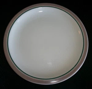 Syracuse China Sudan Dinner Plate 9.5" Tan Band Green Ring Restaurantware OF16 - Picture 1 of 3