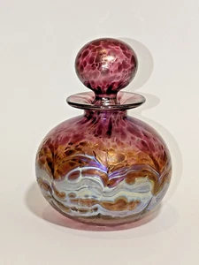Signed Ian Johnstone Iridescent Glass Perfume/Scent Bottle - Bild 1 von 8