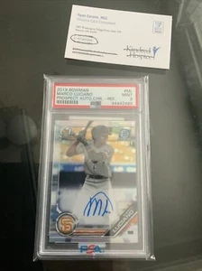 2019 Marco Luciano Bowman Chrome Prospect Refractor /499 #CPA-ML PSA 9 MINT Auto - Picture 1 of 7