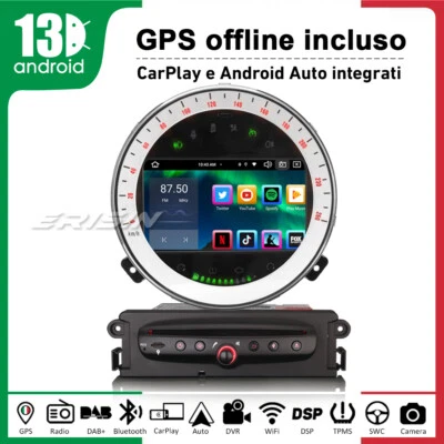 64GB Android Auto 14 CarPlay Autoradio per BMW Mini Cooper GPS DVD WiFi DSP DAB+ - Immagine 1 di 4