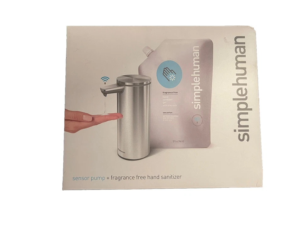 SIMPLEHUMAN Stainless Steel Rechargeable Sanitizer Sensor Pump Dispenser ST1070