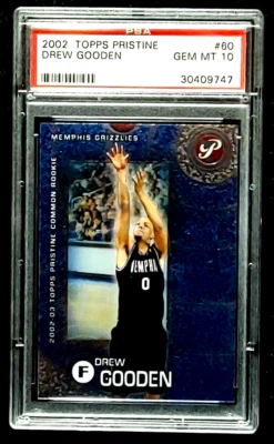 2002 2002-03 Topps Pristine #60 Drew Gooden RC Rookie PSA 10 Gem Mint POP 21 - Image 1 of 4