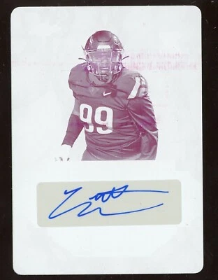 Curtis Weaver 2020 Leaf Ultimate Draft Auto Printing Plate Serial #d 1/1  - Image 1 of 2