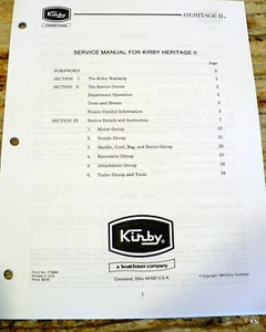 Kirby Service Manual for Heritage II, an aid on Omega to Legend II repairs. - Picture 1 of 4