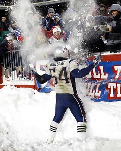 Foto de fútbol americano Tedy Bruschi Snow Game Celebration New England Patriots 8x10 NFL - Imagen 1 de 1