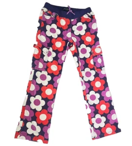 Mini Boden Pants Girls Size 10 Y Corduroy Cargo Flower Power Purple Red Retro - Picture 1 of 11
