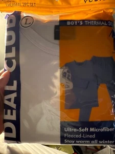 Boys Thermal Underwear Set Ultra Soft Fleece Lined Kids Long Johns (Black) - Picture 1 of 2