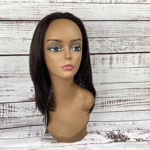 Cody #2 Darkest Brown Straight Partial Lace 1/2 Wig Lace Front New Synthetic - Picture 1 of 7
