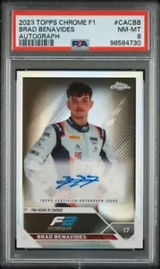 2023 Topps Chrome F1 Brad Benavides AUTO PSA 8 - Picture 1 of 2