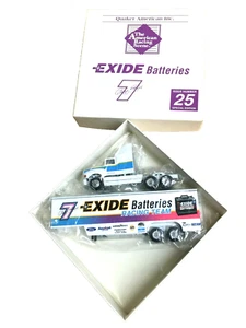 Vintage Geoff Geoffrey Bodine #7 EXIDE NASCAR Ford Diecast Winross Team Hauler - Picture 1 of 12
