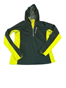 Eastern Mountain Sports EMS Half Zip Hooded Running Jacket Large Yellow Black - Picture 1 of 10