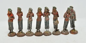 Antike Terrakotta Keramik Musiker Figuren 8-teiliges Set handgefertigt bemalt - Bild 1 von 6