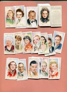 1934 JOHN PLAYER & SONS CIGARETTES FILM STARS 2ND SERIES 50 TOBACCO CARD SET - Picture 1 of 3