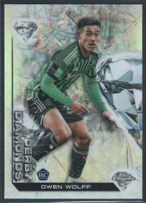 Owen Wolff Austin FC 2023 Topps Chrome MLS Derby Diamonds DD-19 With Freebies - Image 1 of 2