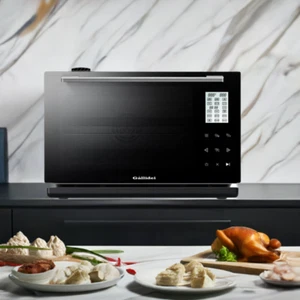 Countertop 28L Steam & Convection Oven Combo Touch Panel LCD Screen Gloss Black - Picture 1 of 18