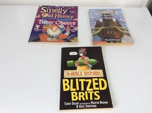 3 HORRIBLE HISTORIES BOOKS.WOOLY MAMMOTH.BLITZED BRITAIN.SMELLY HISTORY - Picture 1 of 4
