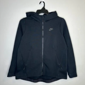 Felpa Nike Sportswear donna nera in pile tecnico full zip con cappuccio taglia M - Foto 1 di 5