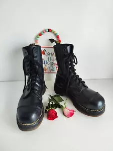 Dr Martens 2b34 1490 10 eye black england vintage metal toe boots UK5 EU38 US7 - Picture 1 of 12