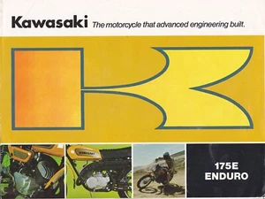 Vintage 1970's Kawasaki 175E Enduro Motorcycle Dealer Brochure RARE - Bild 1 von 2