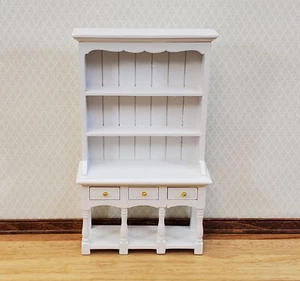 Dollhouse Kitchen Hutch Cupboard with Pot Shelf WHITE 1:12 Scale Furniture - Picture 1 of 7