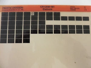 honda cr125M M1 microfiche parts list manual micro fiche CR125 cr 125 elsinore - Picture 1 of 1