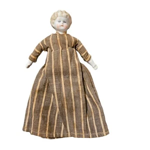 Antique German China Doll Bisque Head Hands Dress Handmade 8" Estate READ - Picture 1 of 24