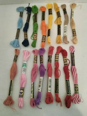 DMC 25 Mouline Special Cotton Embroidery Thread 16 Lot 8m Variety Colors - Image 1 of 4