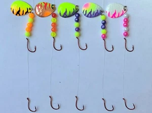 SUZIES SPINNERS 5 Walleye Spinner Rigs Size 3 Colorado Blades - Picture 1 of 6