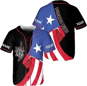 Personalized Puerto Rico Baseball Shirt, Customized Team Name Puerto Rican Baseb - Picture 1 of 5