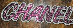 Sequin Patch: Hot Pink Name 10" wide X 2 3/4" Tall Iron On/Sew On! - Picture 1 of 3