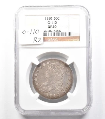 1810 Capped Bust Half Dollar O-110 XF40 NGC R2 *2181 - Image 1 of 3