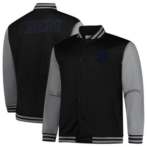 Men's-Profile Black/Gray Detroit Tigers Full-Snap Varsity Jacket - Picture 1 of 3