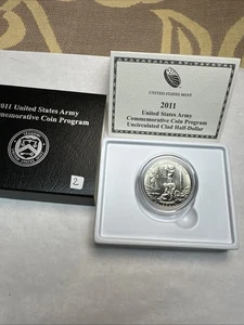2011-D United States Army Commemorative Uncirculated Half Dol.COA in OGP Clad - Picture 1 of 13