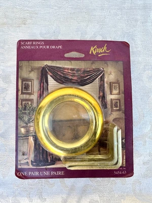 Anillos de bufanda Kirsch un par #5454-63 anillos de metal de color latón Foto 1 de 2