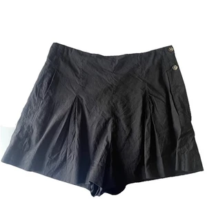 VINCE Revolve Womens Pleat Front Shorts Linen Blend High Rise Sz 8 Black Preppy - Picture 1 of 7