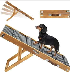 Hunderampe für Couch & Bett - klappbar kleiner Hund 33lb - 4 höhenverstellbare - rutschfeste Auflage - Bild 1 von 8