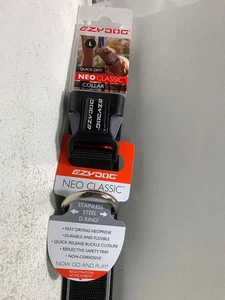 EzyDog Neo Classic Collare per Cani Forte Riflettente Regolabile Nuovo Nero Taglia Large - Foto 1 di 9
